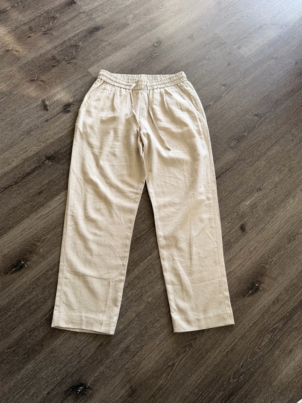 Zara Terez Light Beige Elastic-Waist Chinos